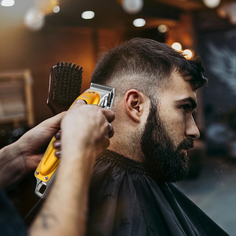 

Kemei Hair Clipper All-metal Hair Trimmer LED Display Magnetic Limit Comb Oil Hair Clipper for Man KM-1955