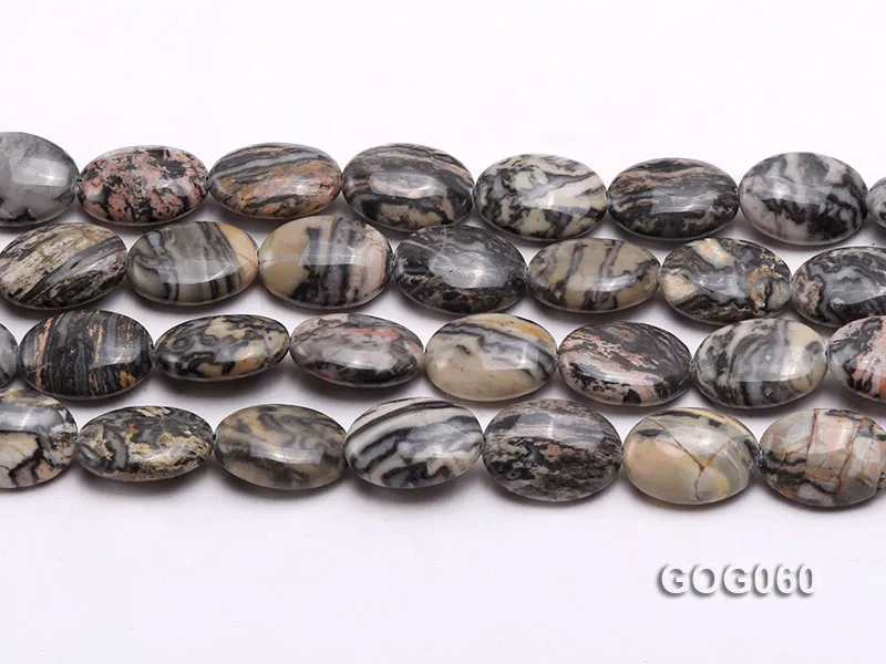 

JYX 1 String nature Wholesale 18x13mm Oval Picasso Stone String strand DIY necklace bracelet For DIY Necklace 16"