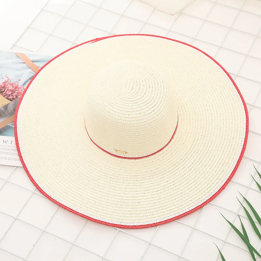 Летняя соломенная шляпа с вышивкой широкими полями регулируемые гибкие складные