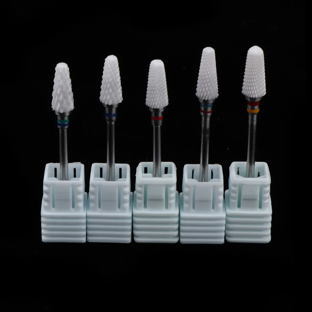 

5x White Flame Nail Drill Files Cuticle Gel Clean Tools Set Salon Manicure