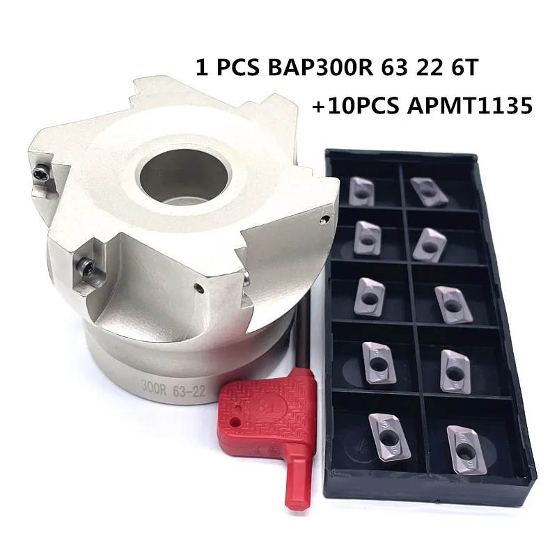 Фрезерная головка BAP300R 40-22 63-22 50-22 CNC, насадка для прецизионного инструмента, 90 градусов, со вставками и 10 шт. APMT1135