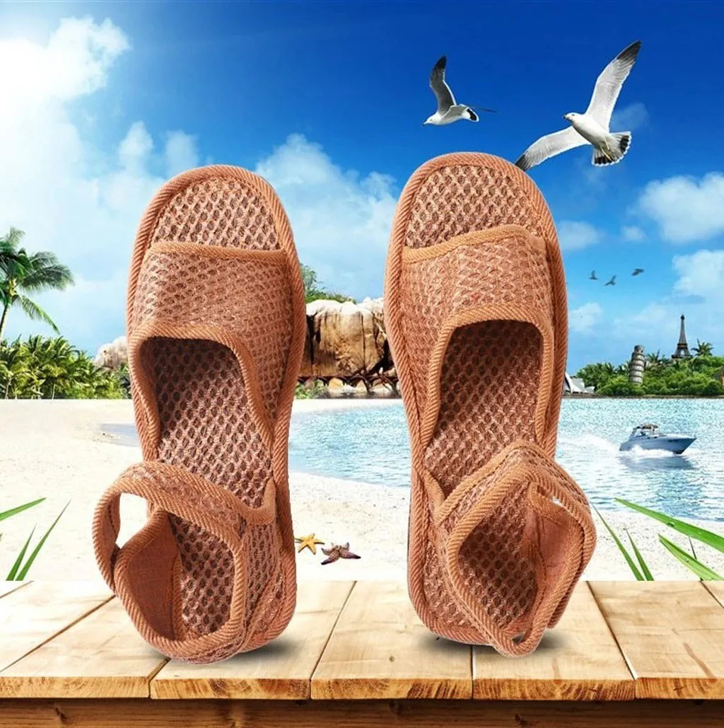 Сандалии женские сетчатые босоножки без застежки с вырезами в винтажном стиле
