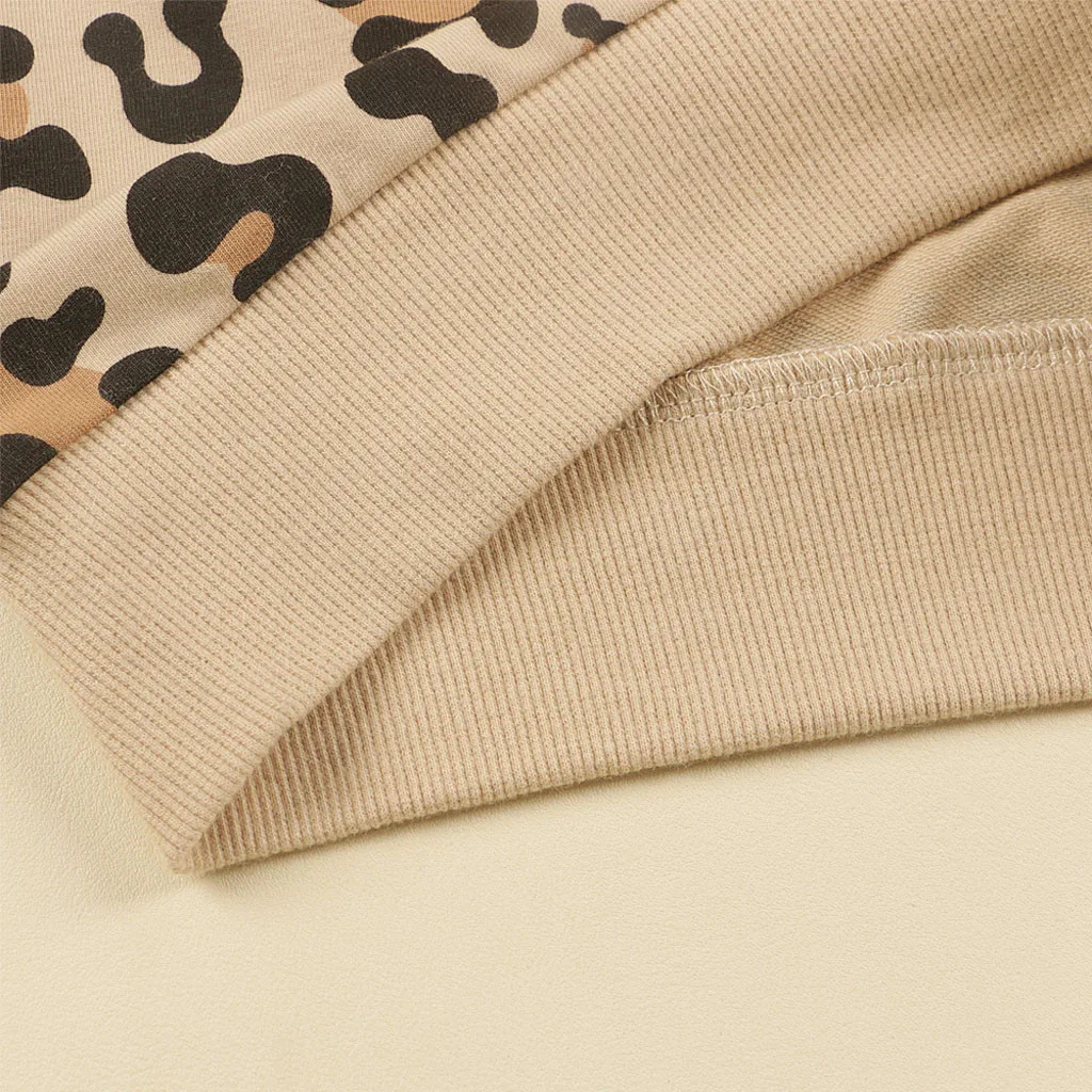 Детская футболка с длинным рукавом леопардовым принтом | Мать и ребенок