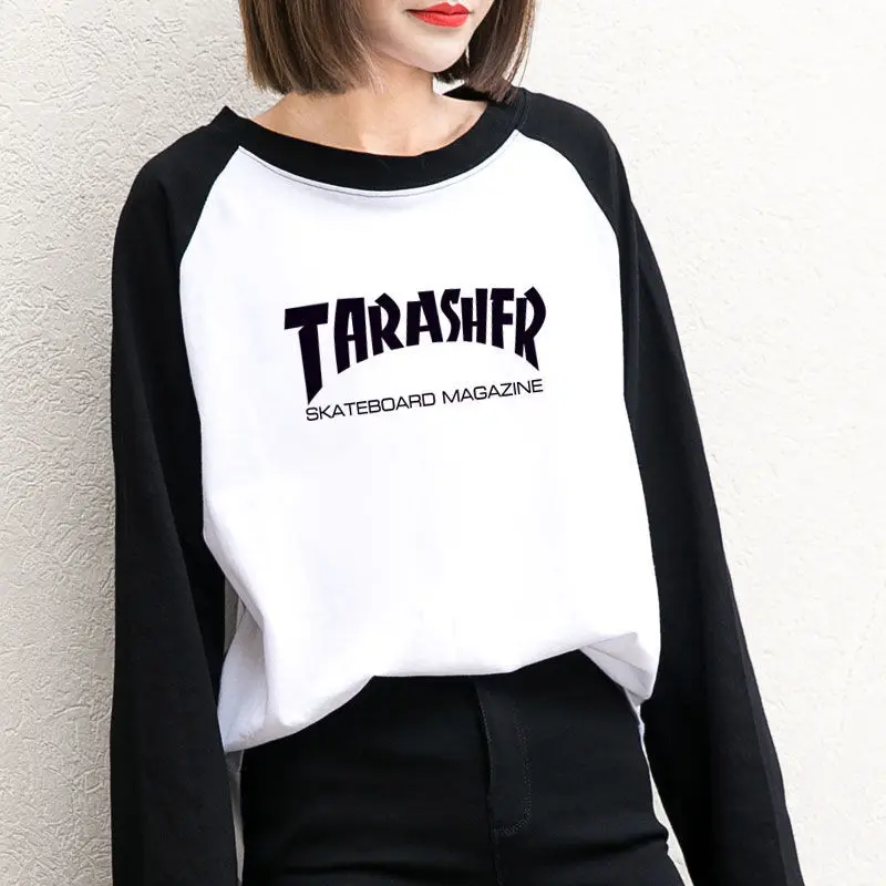 

Cotton long sleeve T-shirt women's 2021 spring and autumn new loose top