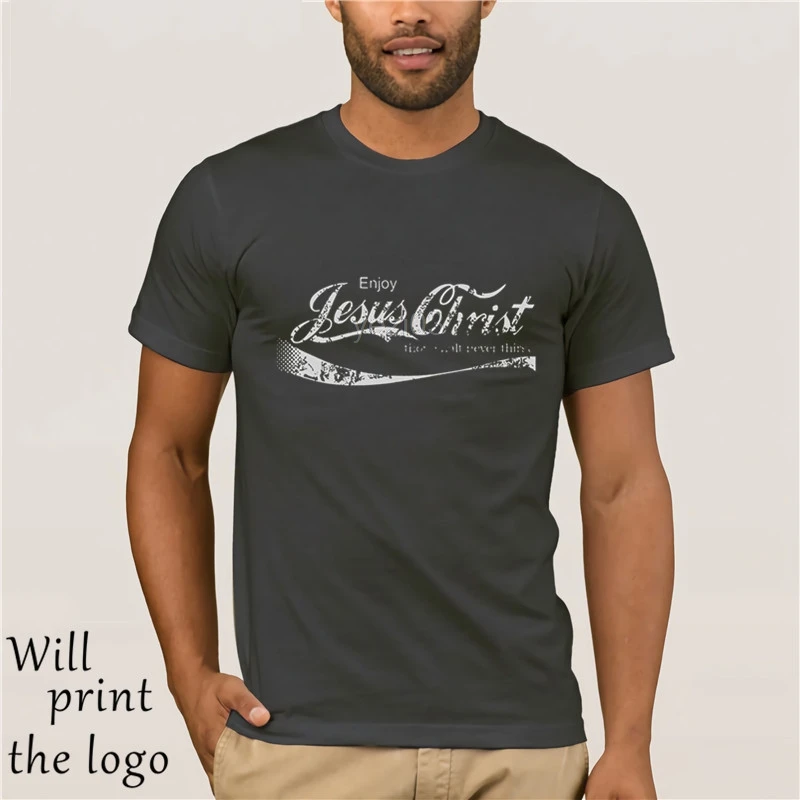 Футболка с надписью Enjoy Jesus Christ You alt Never Thirst Christian Men'S | Мужская одежда