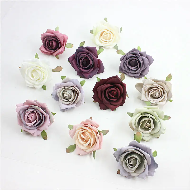 1 шт. искусственные розы цветок голова свадебная домашняя гирлянда украшение