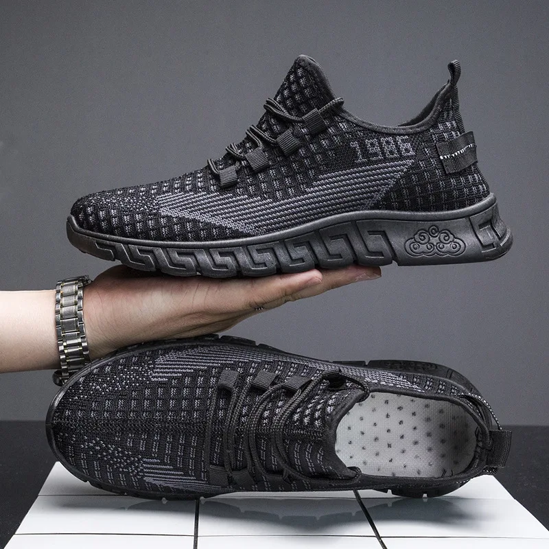 

Breathable flying woven men's shoes sports shoes Korean fashion men's casual shoes running shoes 2022 spring new