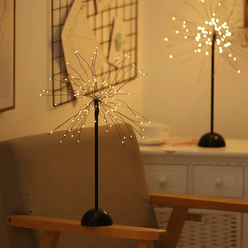 

100 LED Battery flash Copper wire Night light Christmas Fire Tree USB Table-Lamp for Home Holiday indoor kids Decoration fairy
