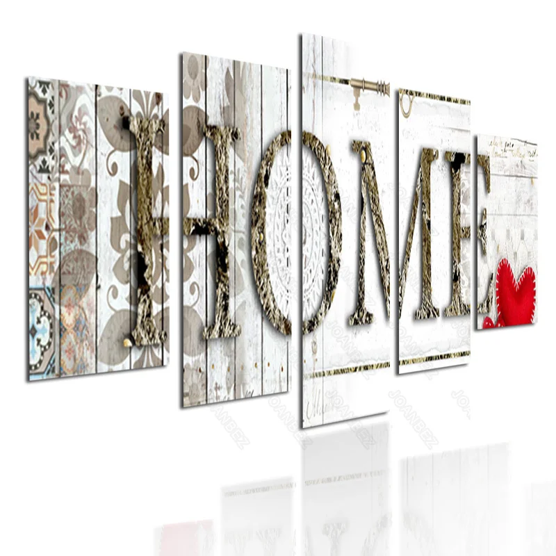 

European Style Canvas Material Decoration Painting Wall Cement Letters and Love Stitching Pattern Background Poster Living Room