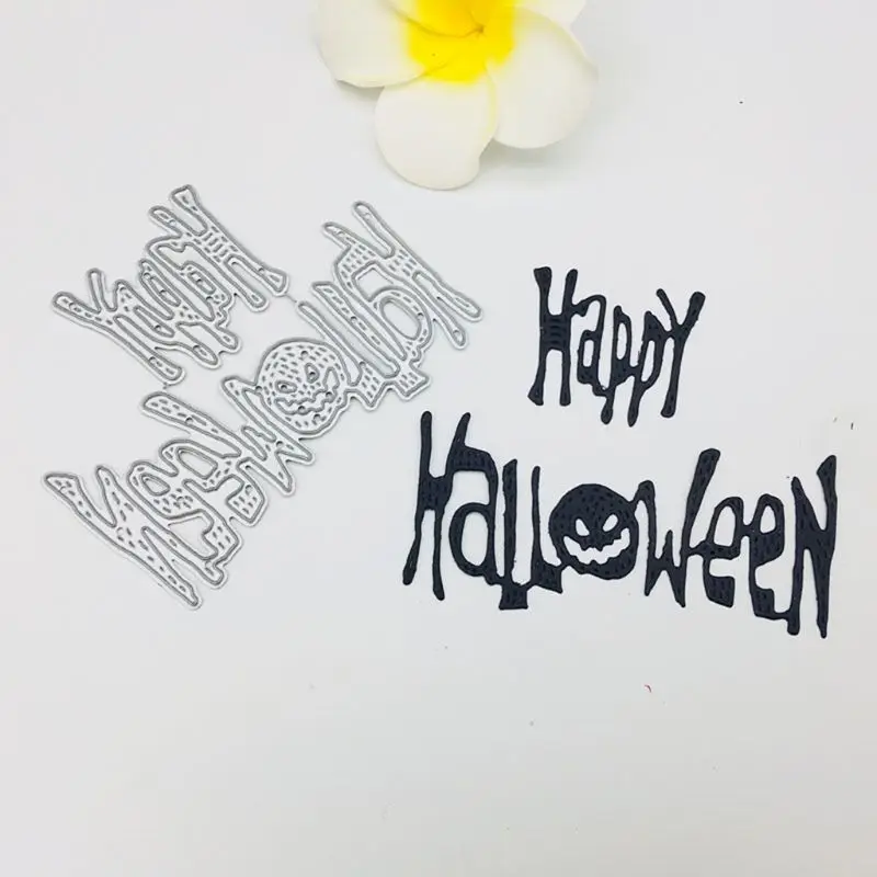 И надписью &quotHappy Halloween&quot Трафаретный вырубной штамп трафарет для скрапбукинга
