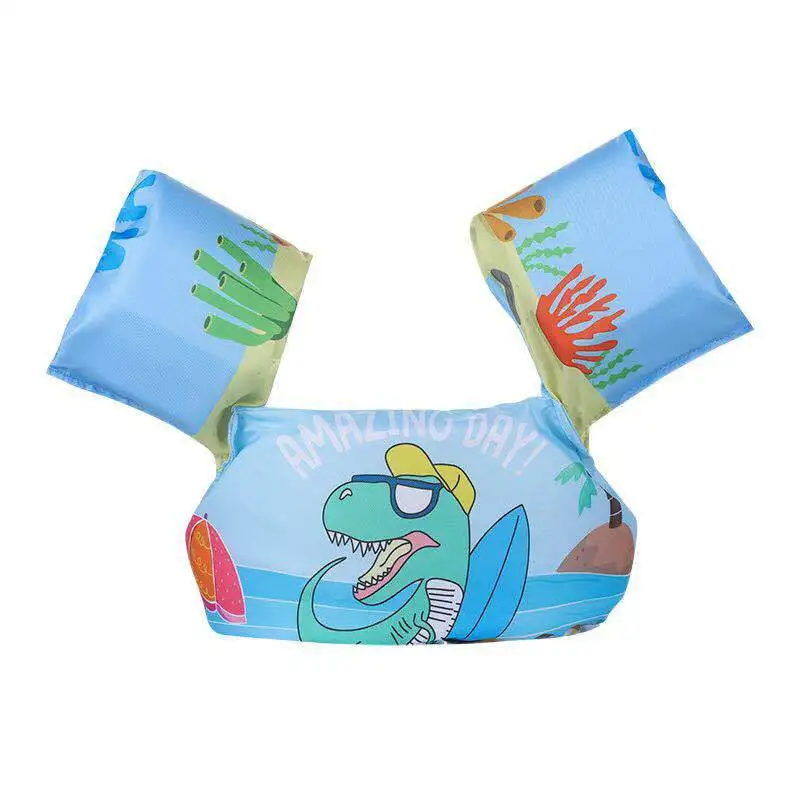 Плавательный жилеток с рукавами Baby Float Cartoon Arm Sleeve Life Jacket Swimsuit Foam Safety Swimming Training Floating Pool Ring on.