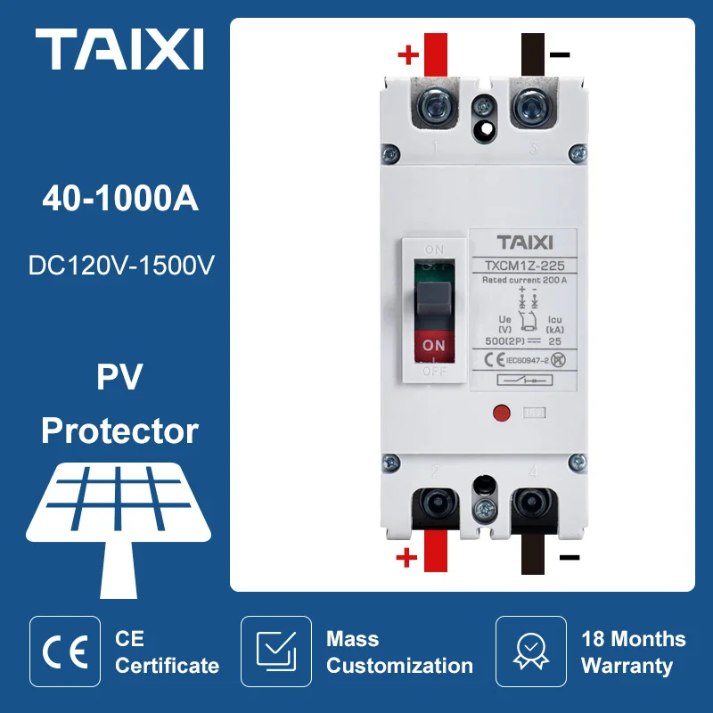 Солнечного ветра 500V 1000V 1500V выключатель постоянного тока 200A 300A 400A 600A изолятор PV