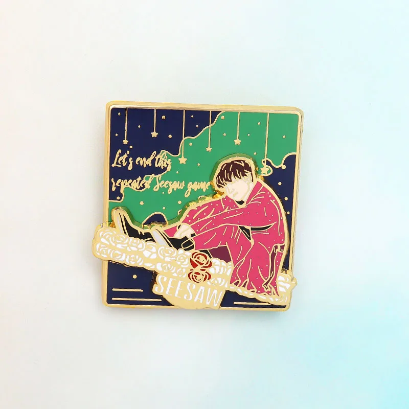 Броши-булавки KPOP Bangtan-boys Let's end в виде морской волны | Украшения и аксессуары