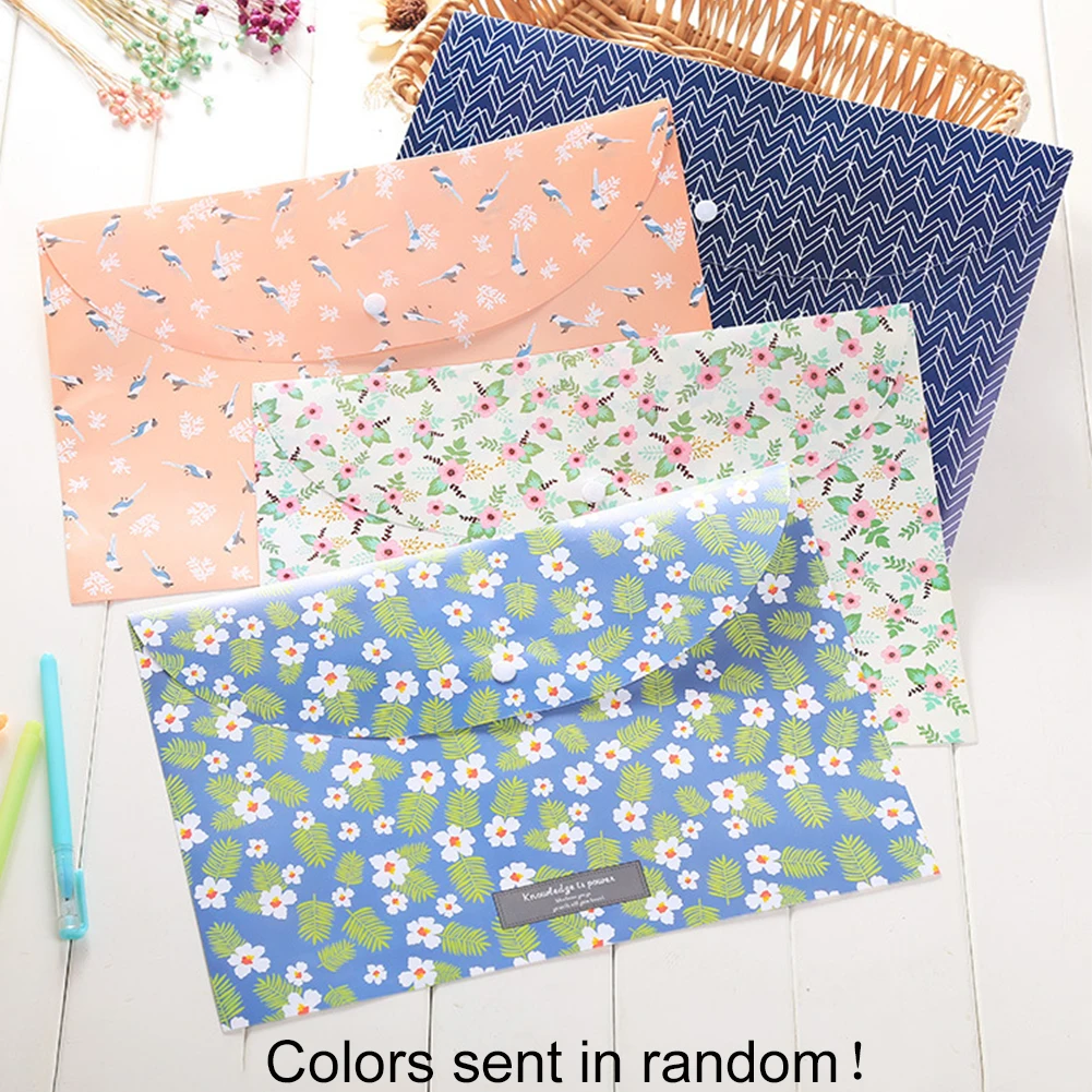 

Portable Office Organizer Floral School File Bag Document Folder Expanding Lightweight