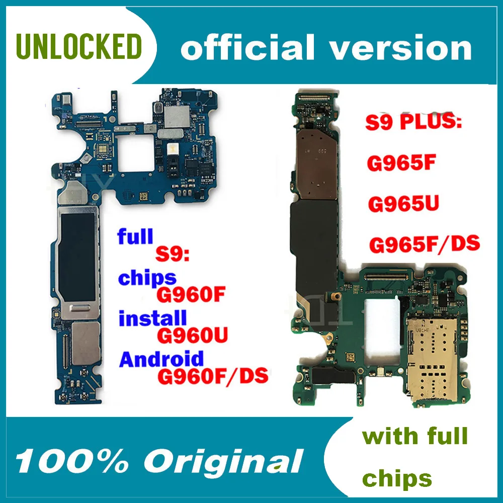 100% оригинальная разблокированная материнская плата 64G 128G для Samsung Galaxy S9 PLUS G965F G960F