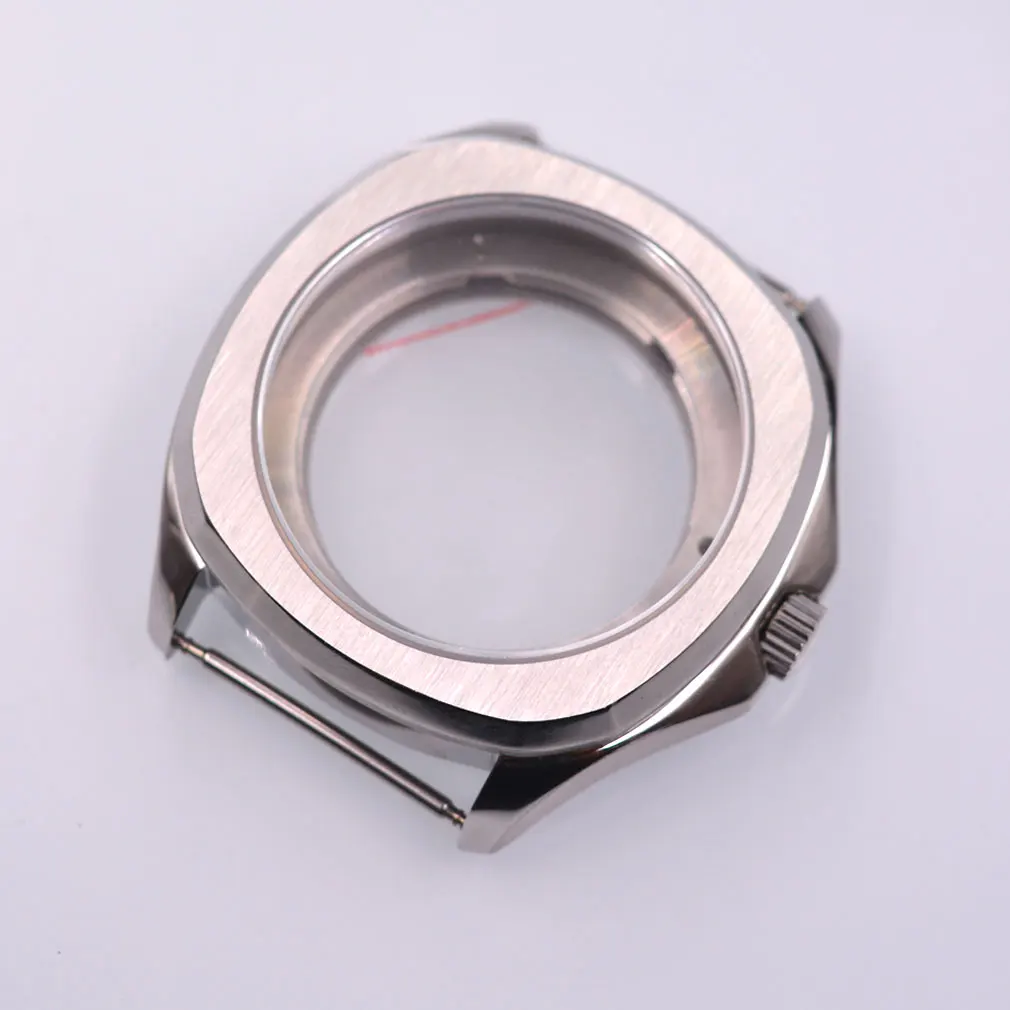 

40mm watch case fit NH35 NH36 PT5000 ETA2836 2824 Miyota8215 821A Mingzhu DG2813 3804 movements silver sapphire crystal Case