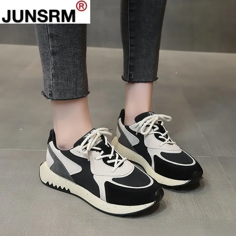 

2021 Fashion Women Luxury Wedge Sneakers Female Thick Sole Casual Shoes Spring Lady Chunky Flats Women Platform Sneakers