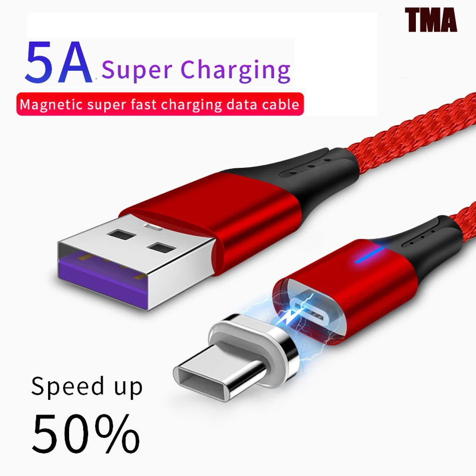 Фото TMA 5A Магнитный Micro USB кабель type C супер передачи данных для быстрой зарядки iPhone8 7 6 6S TMA 5A Магнитный Micro USB кабель type C супер передачи данных для быстрой зарядки iPhone8 7 6 6S