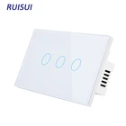 Настенный сенсорный выключатель света для умного дома со светодиодным индикатором, стандарт США, переменный ток 110-240 в, подходит для настенной сенсорной панели, без Wi-Fi, без RF