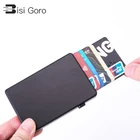 BISI GORO тонкий держатель для Карт RFID модный клатч всплывающая Кнопка Противоугонная алюминиевая одна коробка умный Кошелек Новый чехол для карт с именем