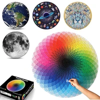1000 piece round puzzles for adults teen gradient color rainbow large round jigsaw puzzle difficult and challenge