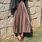 Женская плиссированная юбка средней длины, с завышенной талией