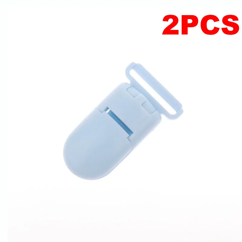 Plastic-B20 BabyBlue Fkisbox 2pcs Mouse Pacifier Clip Silicone Bead Baby Teether& Plastic Teething Accessories Nipple Clasps Toy DIY Round Koala - Цвет: Plastic-B20 BabyBlue