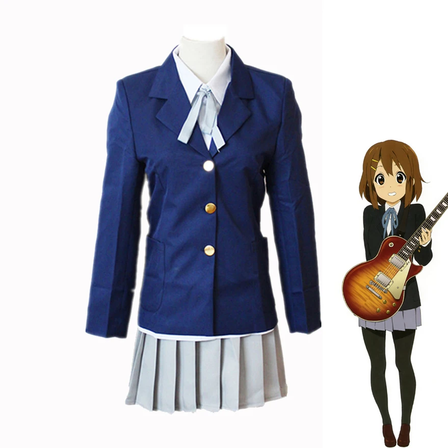 K ON! Косплей Hirasawa Yui школьная форма для девочек костюмы на вечерние эллоуин