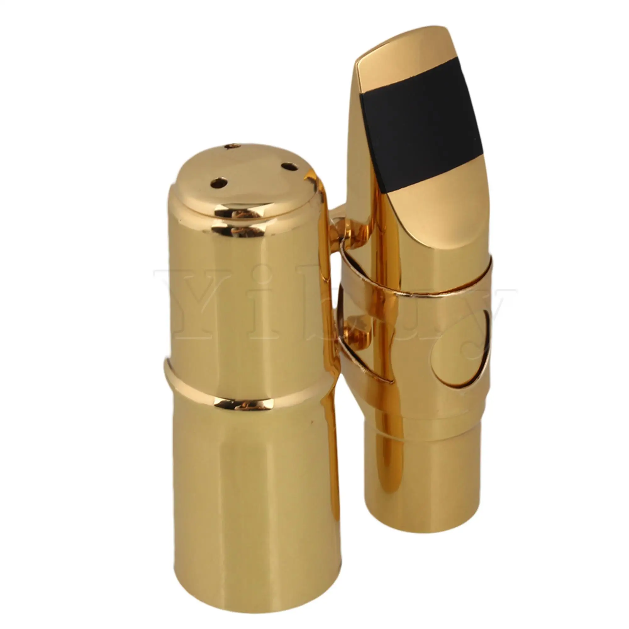 

Yibuy Gold Brass B Flat Soprano Saxophone Mouthpiece 7# Musical Instrument Equipment