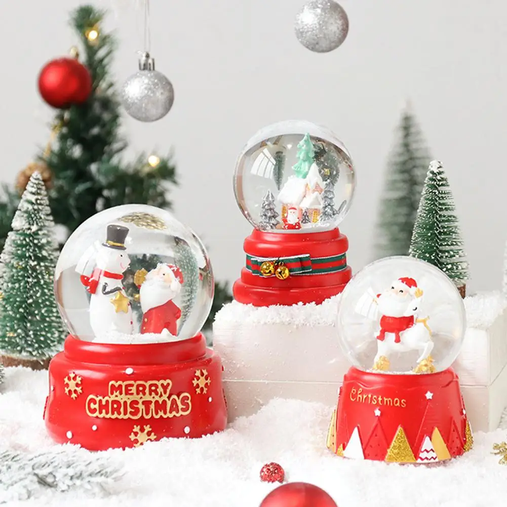 Санта Клаус снежные шары стеклянный хрустальный шар освещение музыкальная