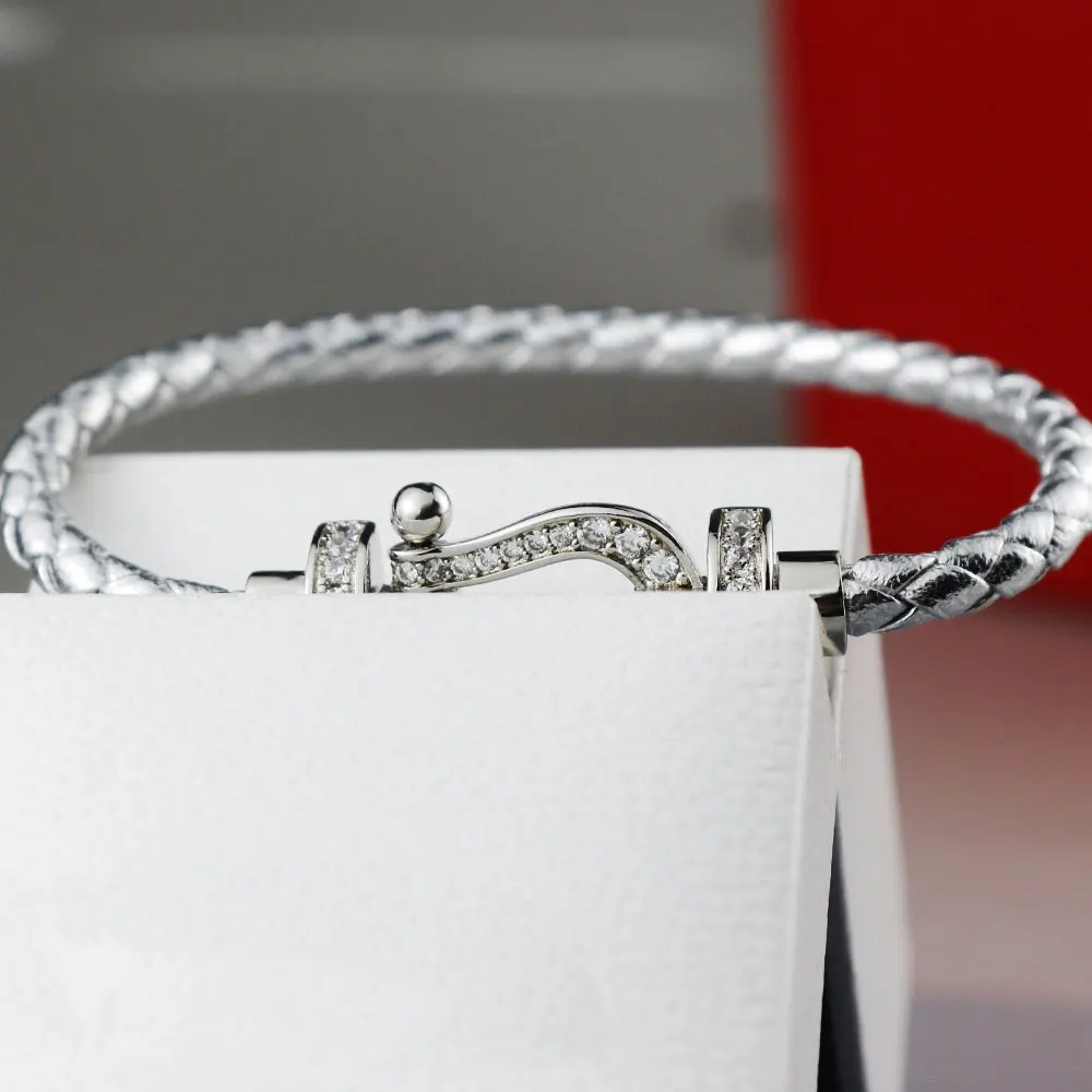 tv high quality luxury horseshoe bracelet u logo popular original fashion brand womens jewelry fred bracelet couple gift hot free global shipping