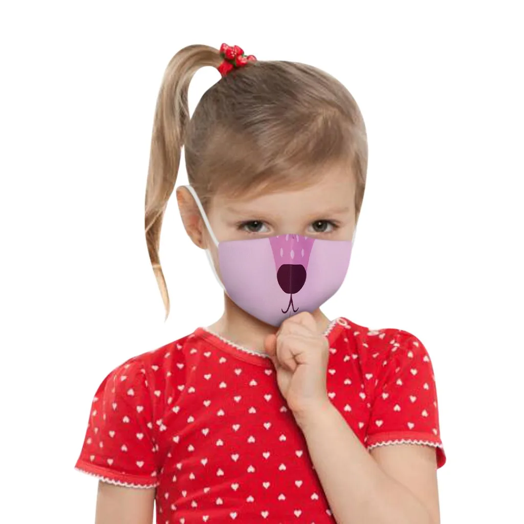 

5PCS Funny Cute Cat EXpress Pattern Printing Face Mask Washable Childrens Cotton Adjustable Elastic Earloops Reusable mascarilla