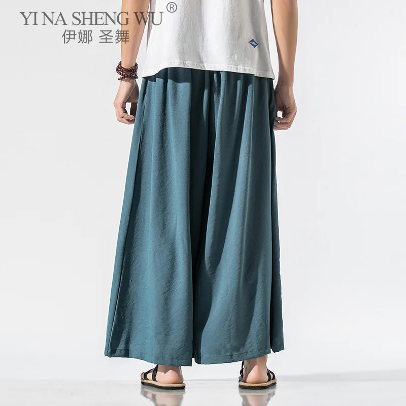 Брюки мужские хлопковые с широкими штанинами Джоггеры в китайском стиле