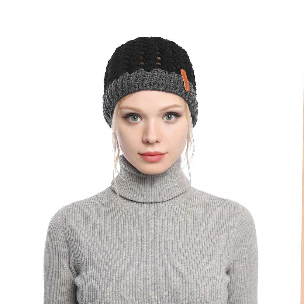 Europe, America, autumn and winter, new, matching, hole, cap, cap, empty top, knitted wool cap, ponytail cap, warm hat