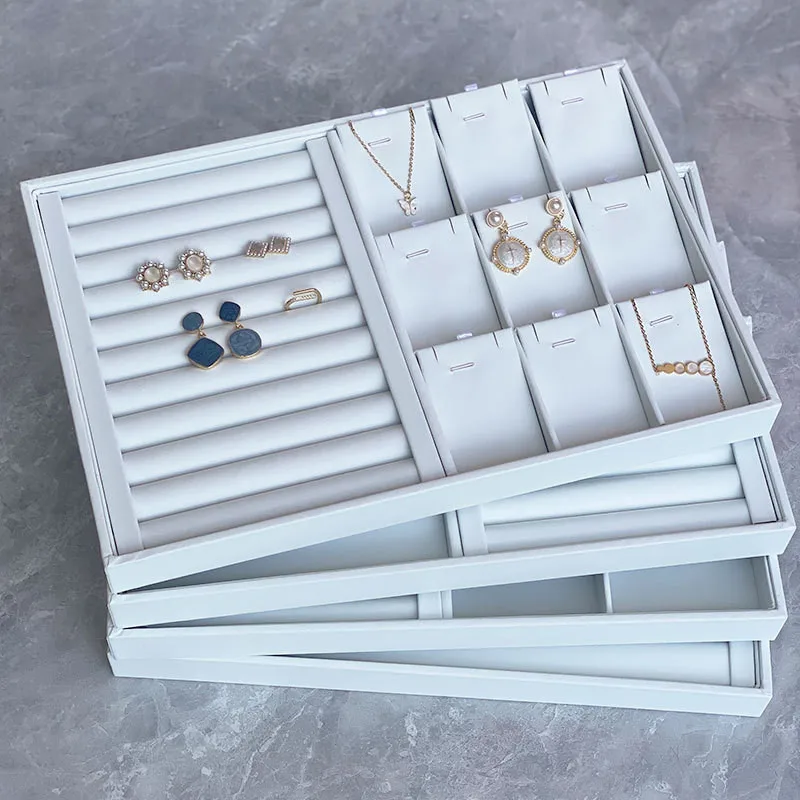 Поднос для демонстрации колец и серег из ПУ кожи органайзер модных ювелирных