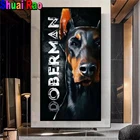 Алмазная мозаика 5d сделай сам черная, квадратнаякруглая, с рисунком животных