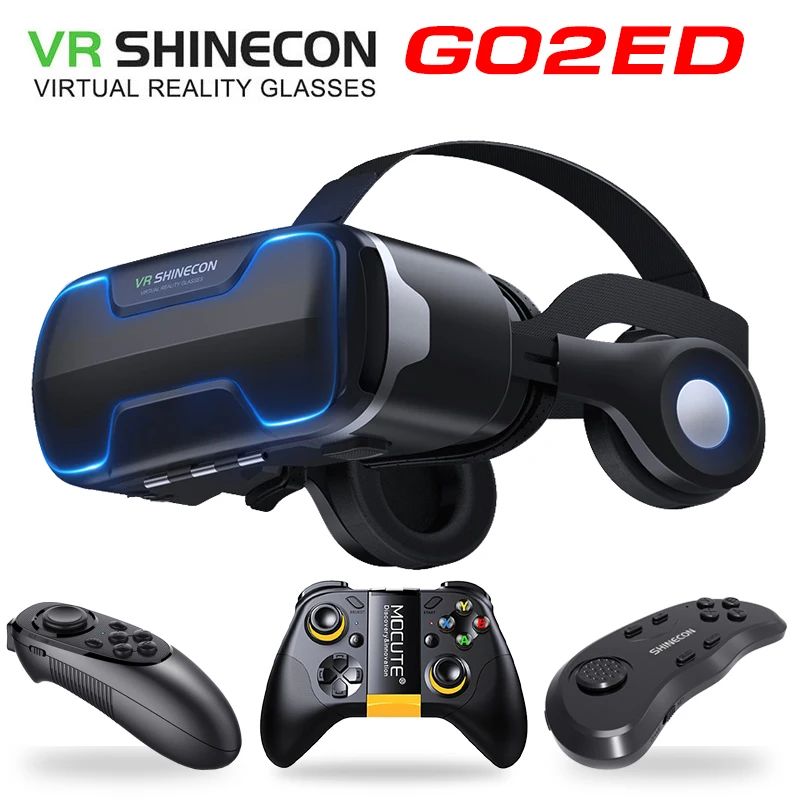 G02ED shinecon 8.0 Standard Edition And Headset Version Virtual Reality 3D VR Glasses Box Headphone Helmets Optional Controller