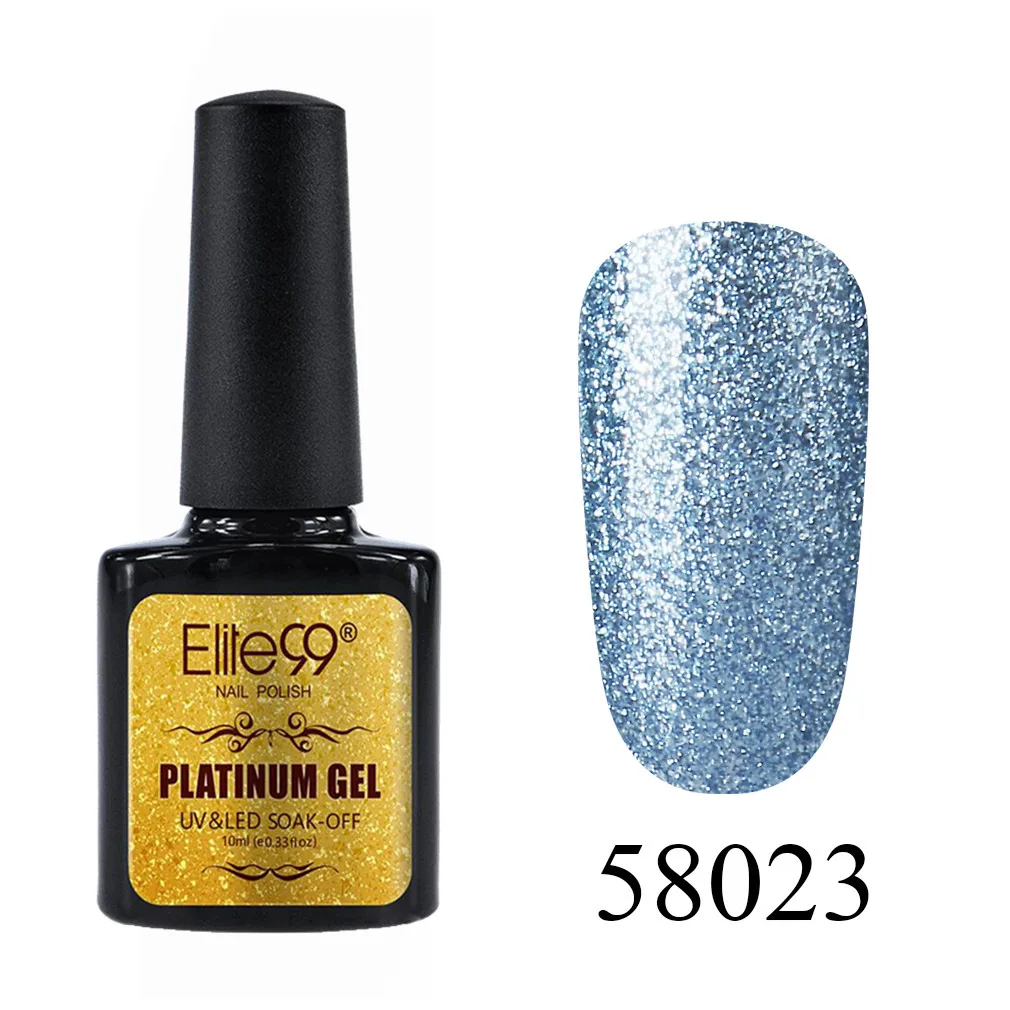 58023 Elite99 10 мл Блестящий УФ-гель для ногтей Platinum Soak Off Nail Art Маникюр гели для ногтей гибридные Лаки гель лак для ногтей набор - Цвет: 58023