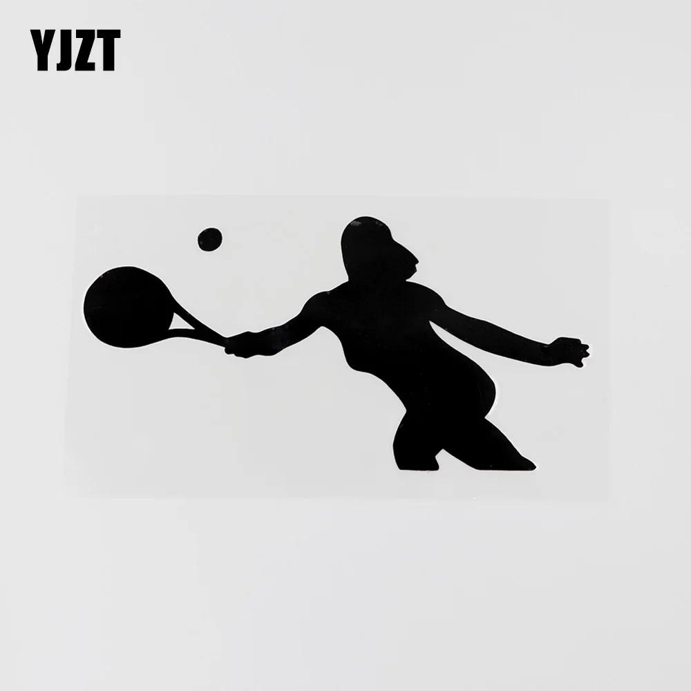 

YJZT, см х см, красивая спортивная наклейка для тенниса, Виниловая наклейка для автомобиля, черная/серебристая, 8A-0805