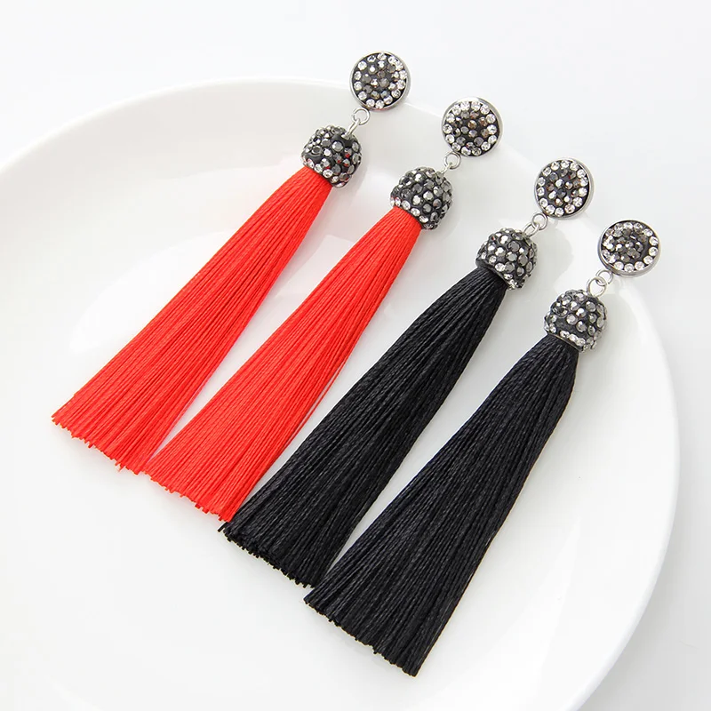 2019 Новые висячие серьги богемные длинные кисточки женские Национальный Ветер