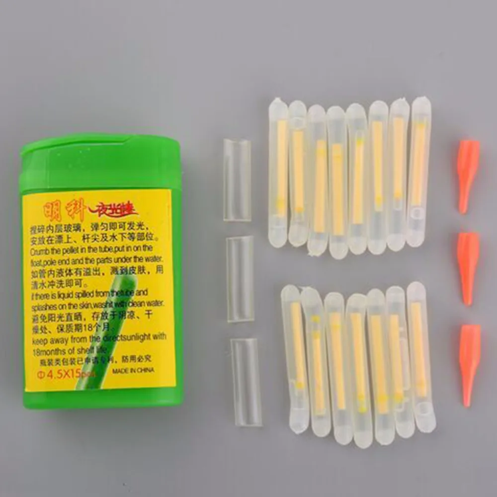 

15/20PCS Size S L Light Night Float Rod Lights Dark Glow Stick Useful Fishing Fluorescent Lightstick