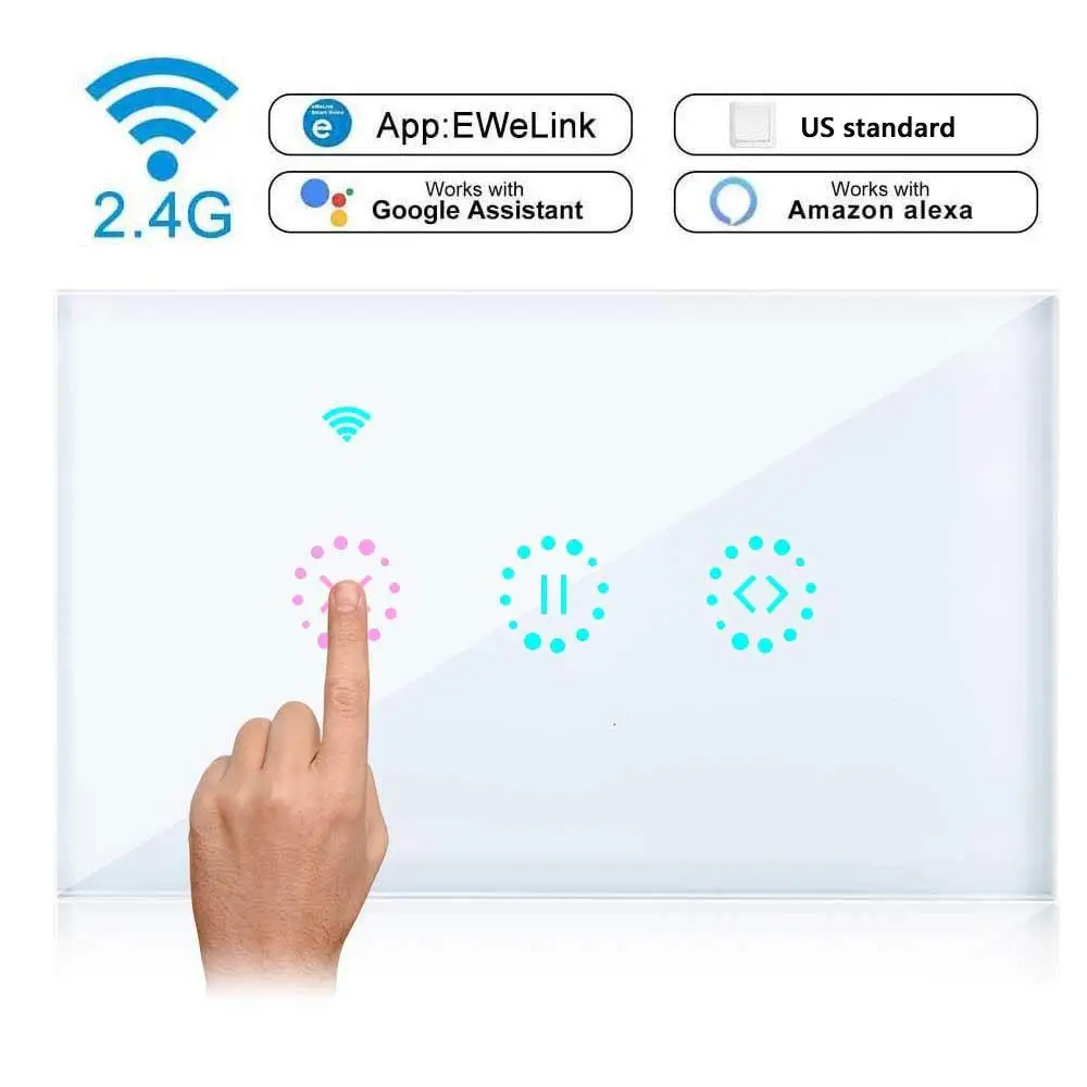 White Color Wi-Fi умный занавес переключатель работает с Alexa/Google Home пульт дистанционного управления подходит для гаражных дверей электрические двери роллеры - Цвет: White Color