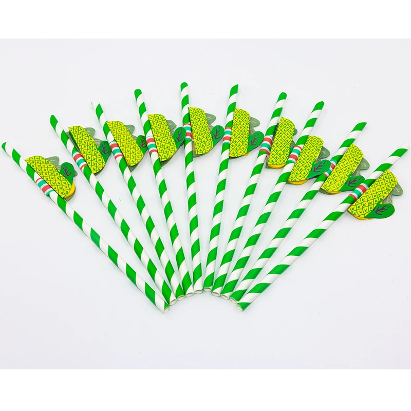 10 шт. набор трубочек для напитков из ананаса|Одноразовая посуда вечеринок| |