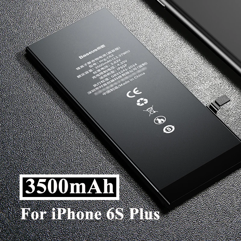 For iPhone 6S Plus Аккумулятор Baseus для телефона iPhone 6s 6 6s Plus 7, сменные литиевые батареи большой емкости 3500 мАч с бесплатными инструментами - Цвет: For iPhone 6S Plus