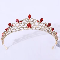 simple flower crystal wedding crowns rhinestone tiaras princess diadem bridal bride noiva hair jewelry