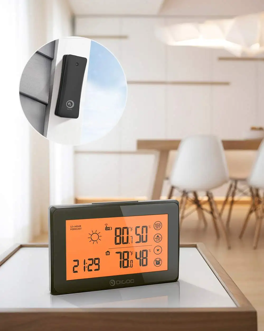 Цифровой измеритель температуры и влажности DIGOO Погодная станция с ЖК дисплеем