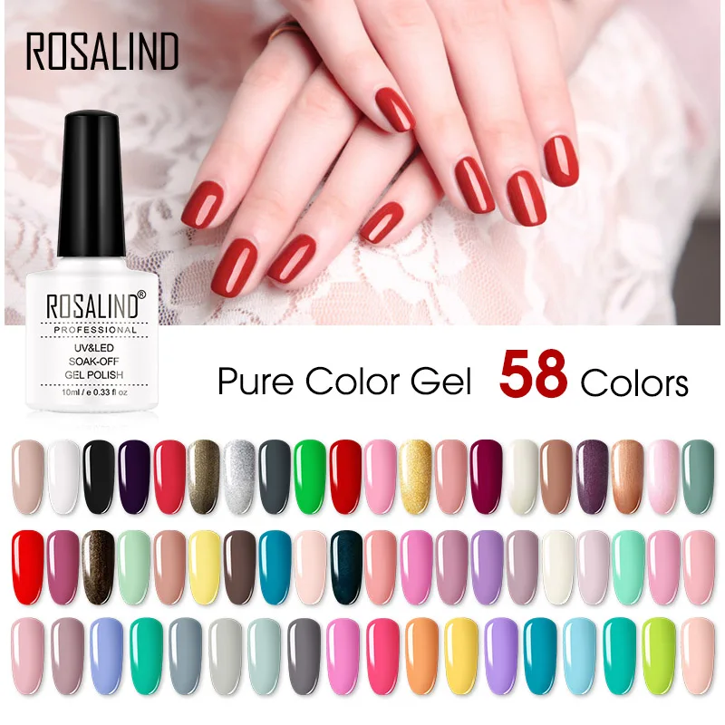 

ROSALIND Shiny UV Nail Gel Polish Semi Permanent For Manicure Nail Art Decoration Base Top Hybrid Varnish Cat Eye Nail New 10ML