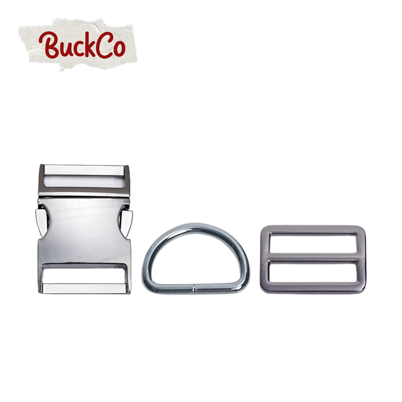 Conjunto de accesorios para collar de perro y mochila, set de 50 unids/lote con hebilla de metal, en D y anillo tri-glid, accesorio de bricolaje de 8 colores de 15mm a 30mm y 4 tama&ntilde;os-5