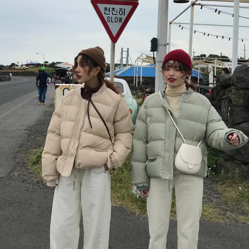 Женские зимние куртки модные плотные женские укороченные пальто зимняя