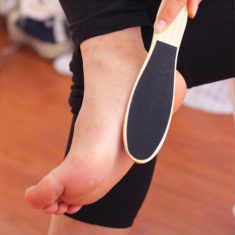 Эллиптический деревянный педикюр инструмент Двусторонняя рашпили для ухода за